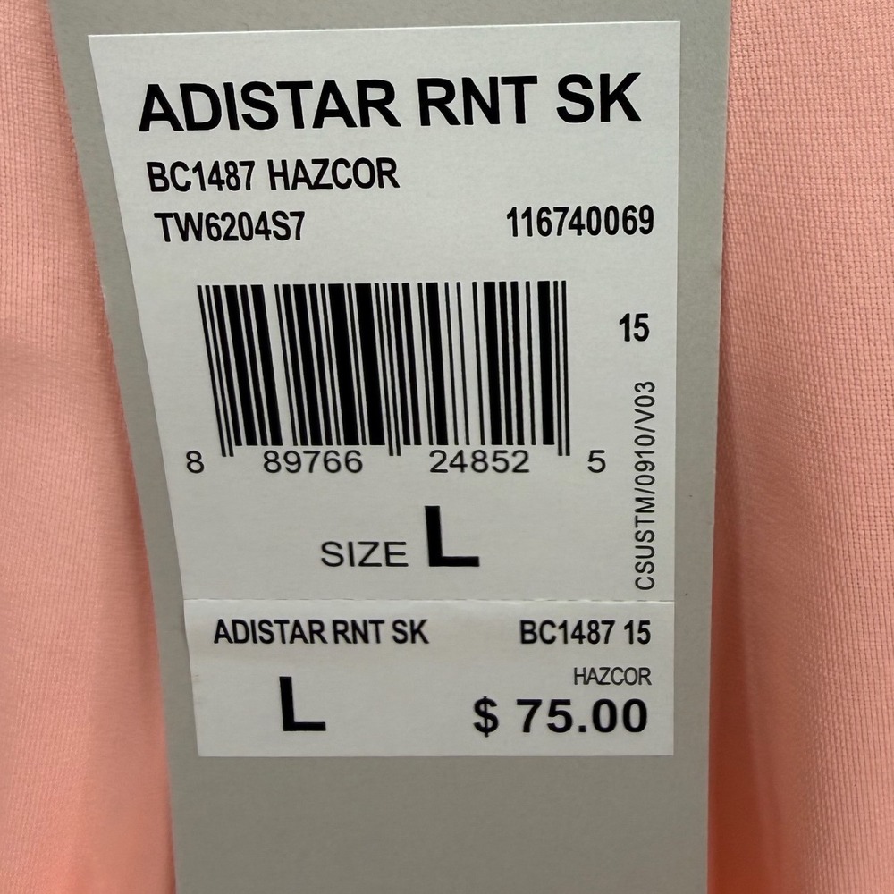 Adidas Adistar RNT SK Golf Skort Hazcor Peach Pink Geometric Circle‎ BC1487 L - Picture 4 of 8